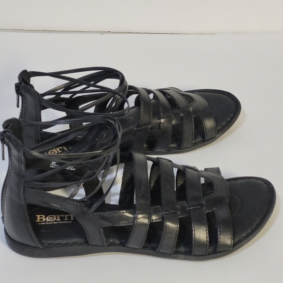 Born Black Leather Sandals Womens 8 - Picture 5 of 10